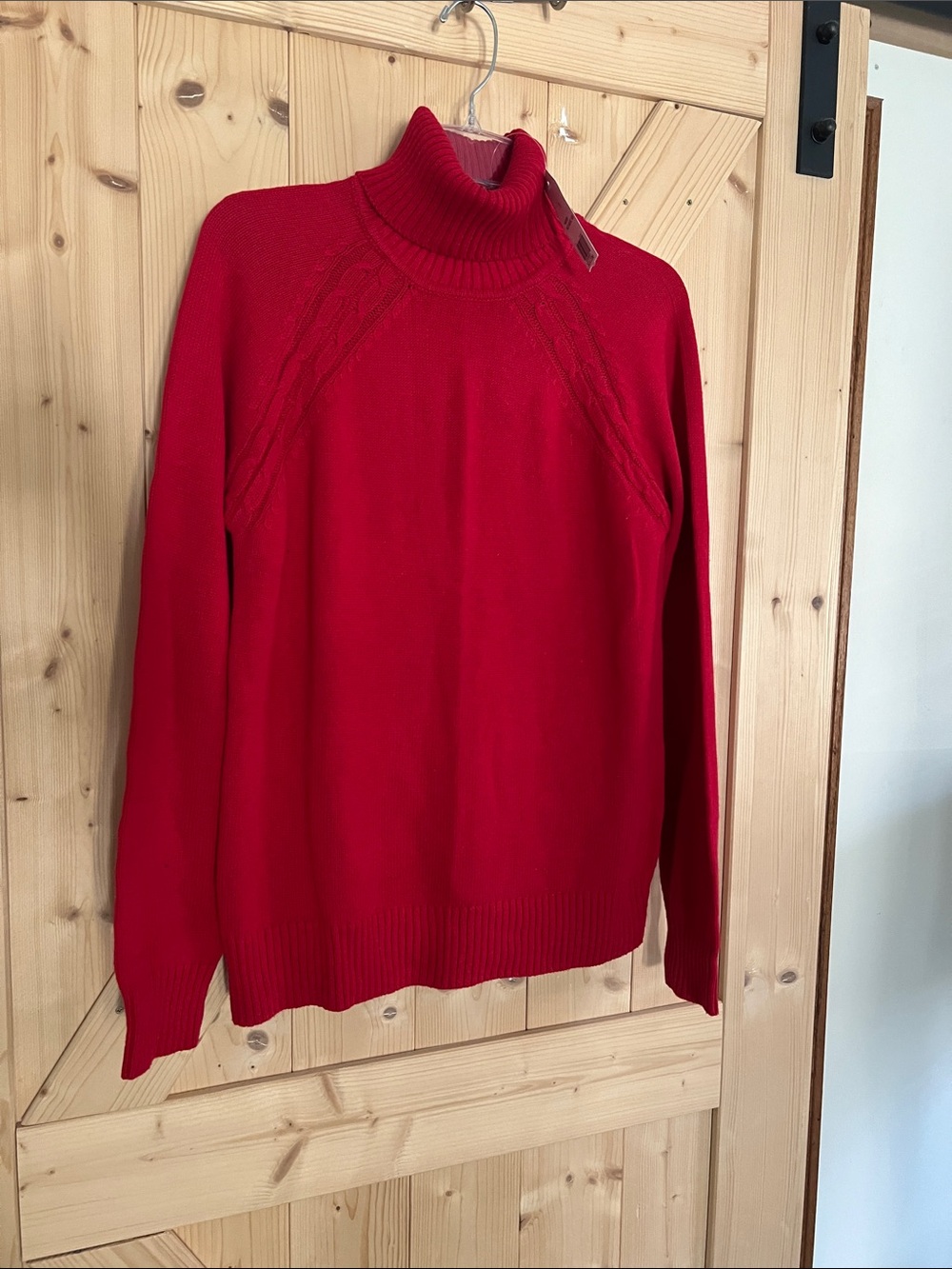 Red Turtleneck Sweater - Classic Ribbed Neck